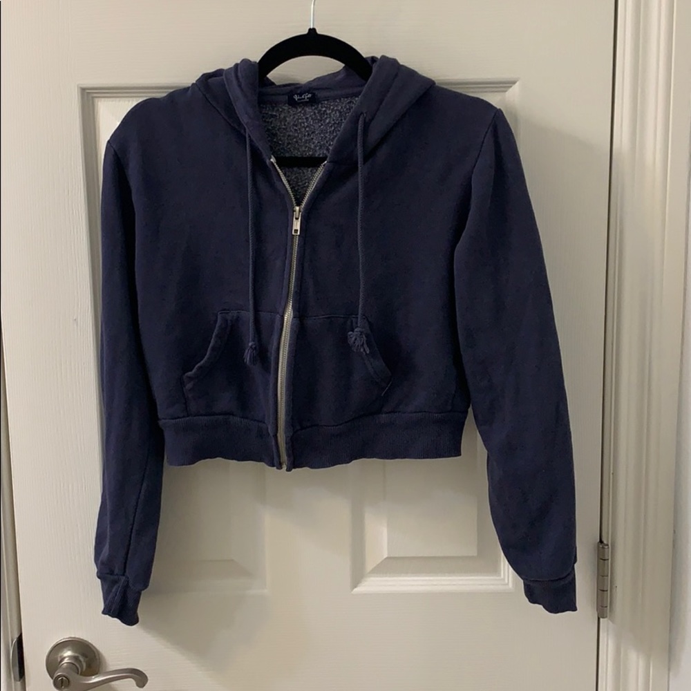 Brandy Melville cropped zip up hoodie